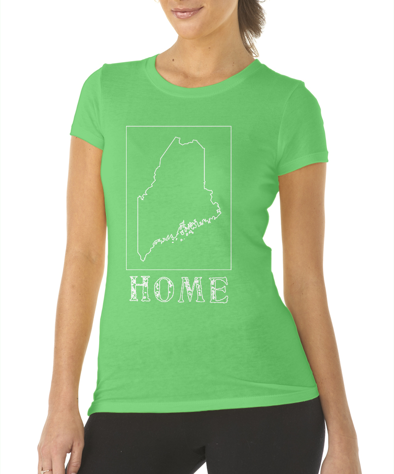 maine home shirt ladies green crew