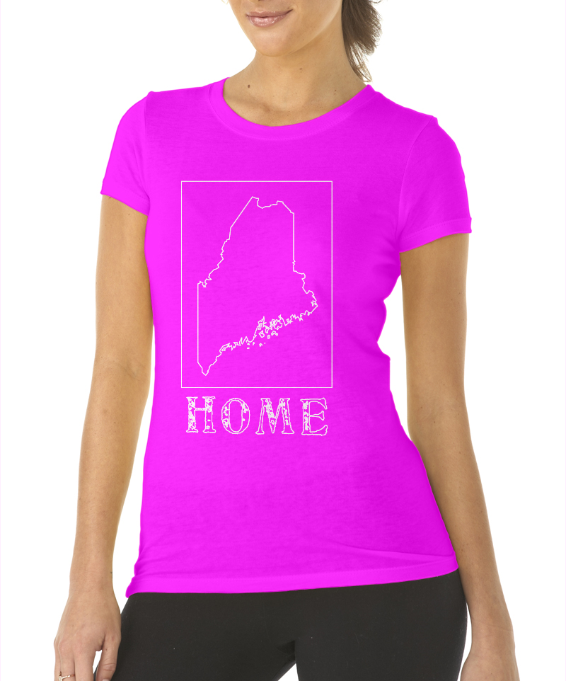 maine home shirt ladies hot pink crew