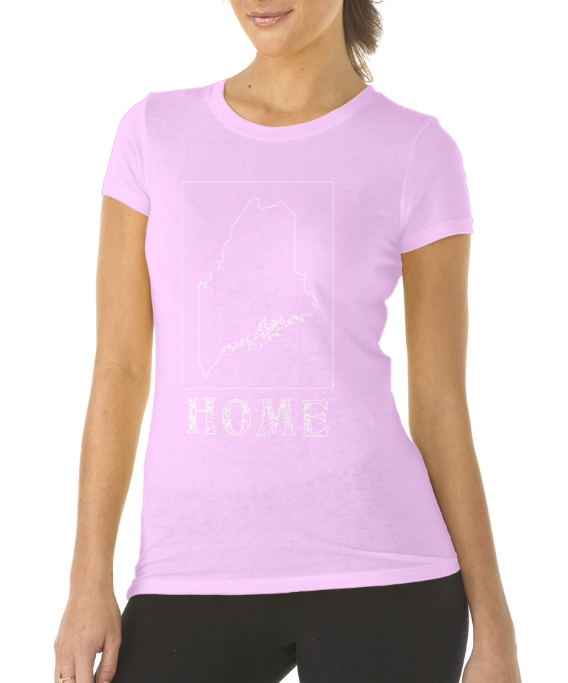 maine home shirt ladies light pink crew