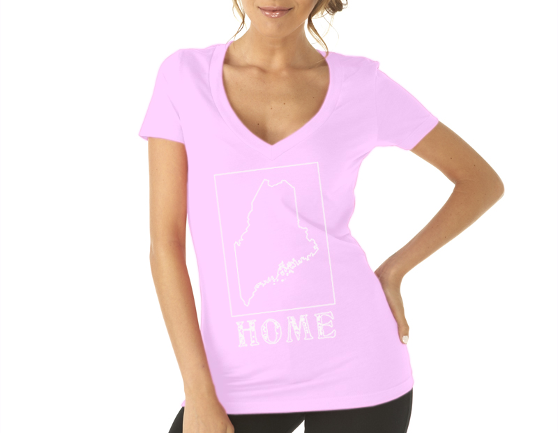 maine home shirt light pink v neck